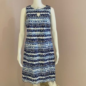 Nine West blue and white shift dress. Size 4.